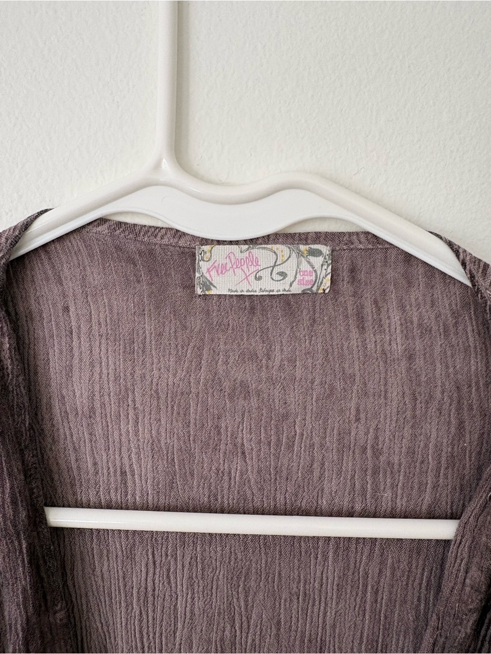 Free People Purple Mauve Juliet Front Tie Bohemian Tiered Kimono Duster One Size - Picture 6 of 10